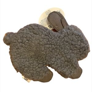 Vo-Toys 12" Flat Fleece Gray Bunny Rabbit Squeaker Dog Toy Fuzzy Grey Unstuffed